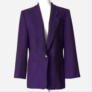 Pendleton Women’s Purple 100% Virgin Wool Blazer Jacket Size 12 USA Vintage